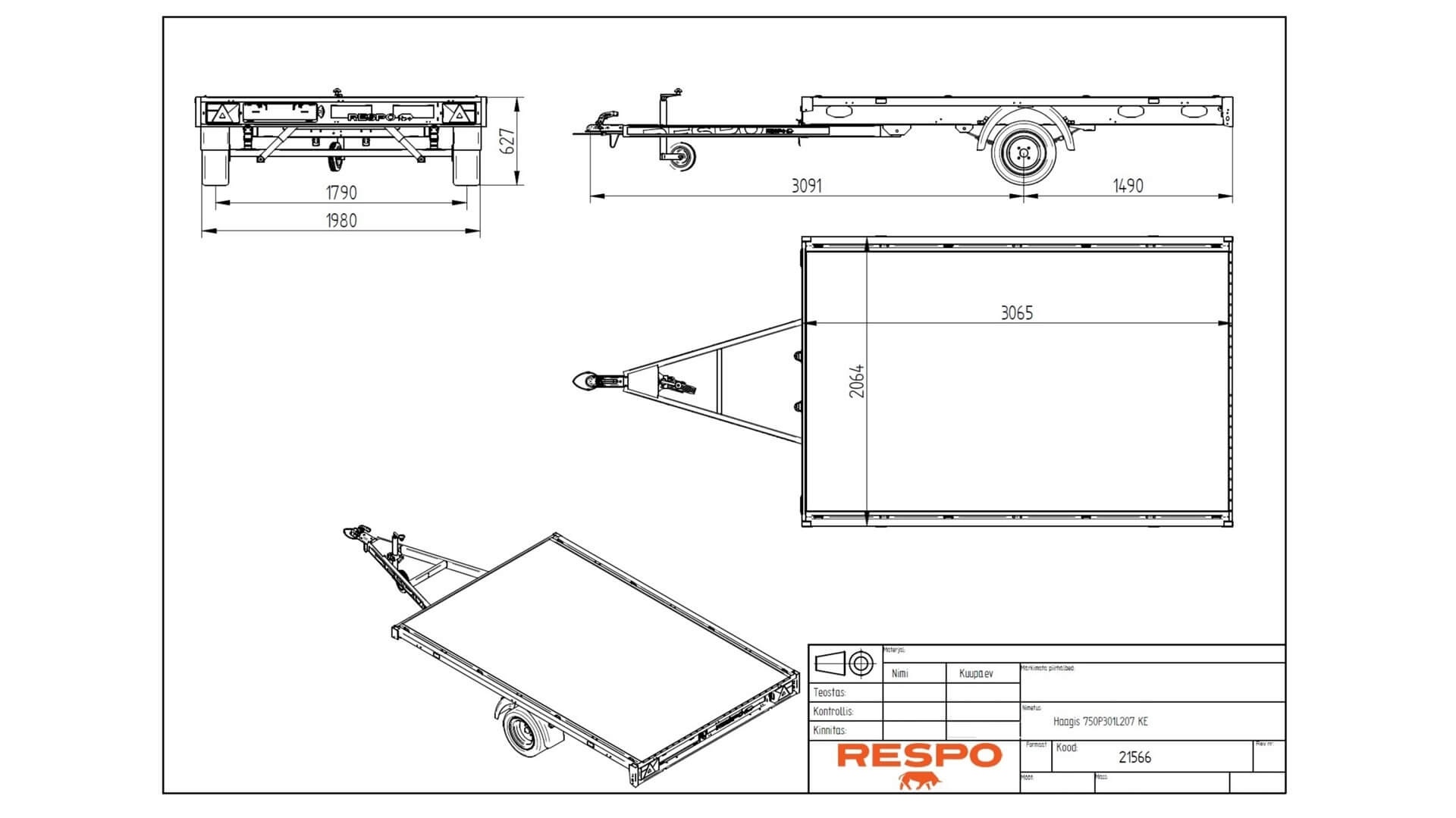 750P301L207 Platvormhaagis